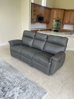 Charcoal grey reclining  sofa