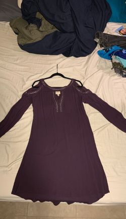 Cute cold shoulder purple dress