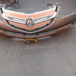 2007-2009 Acura MDX To Complete Front Bumper For Grill And Emblem And Fog Lights With Accessories Oem. 
