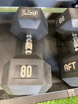 Rubber Hex Dumbbells Pair (Multiple sizes available)