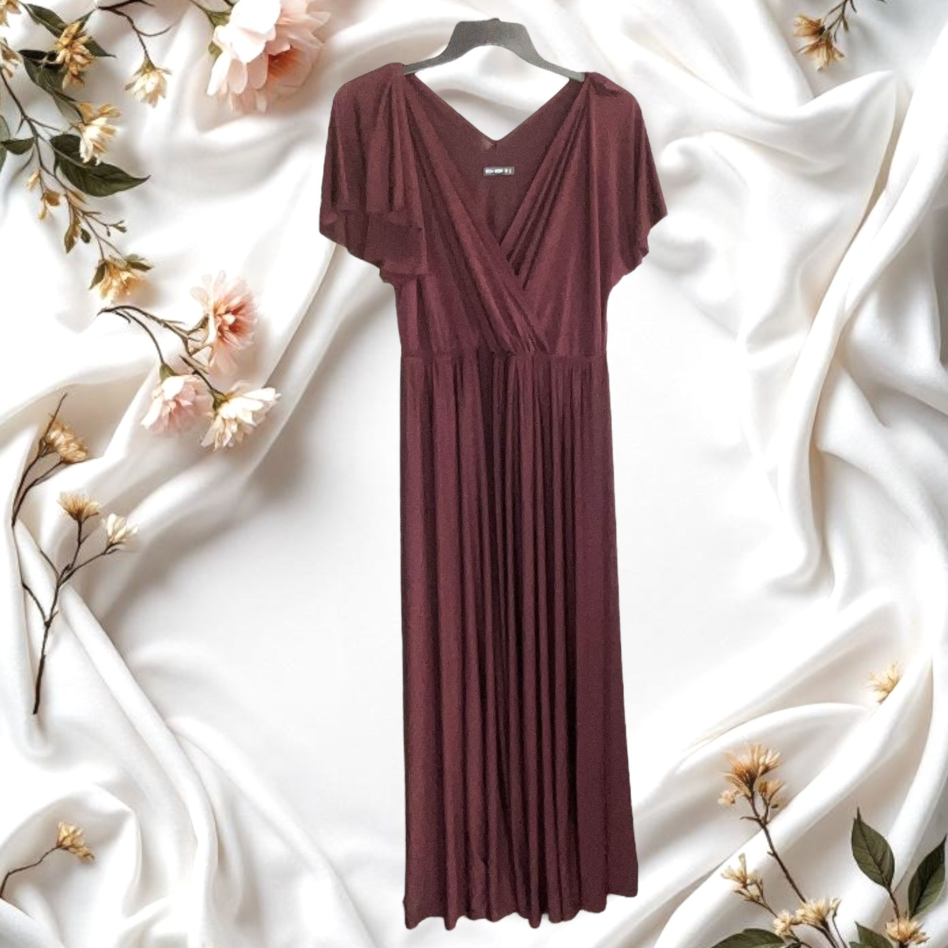 Koh Koh Burgundy Maxi Dress Choir Band Performance Special Occasion Women 3X