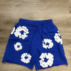 Blue Denim Tear Shorts 