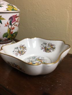 VTG Limoges France Castel Square Scalloped Bowl