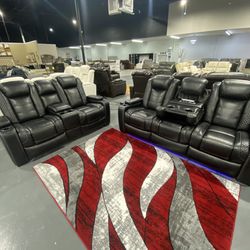 BRAND NEW ALL BLACK HOME THEATER SEATING!! $99 DOWN!! 