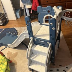 Toddler slide/basketball net