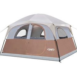 Tents 6 Person Waterproof Windproof Easy Setup,Double Layer Family Camping Tent with 1 Mesh Door & 5 Large Mesh Windows -10'X9'X78in(H)