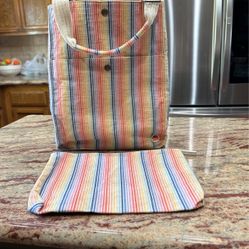 Marine Layer Striped Backpack Purse 