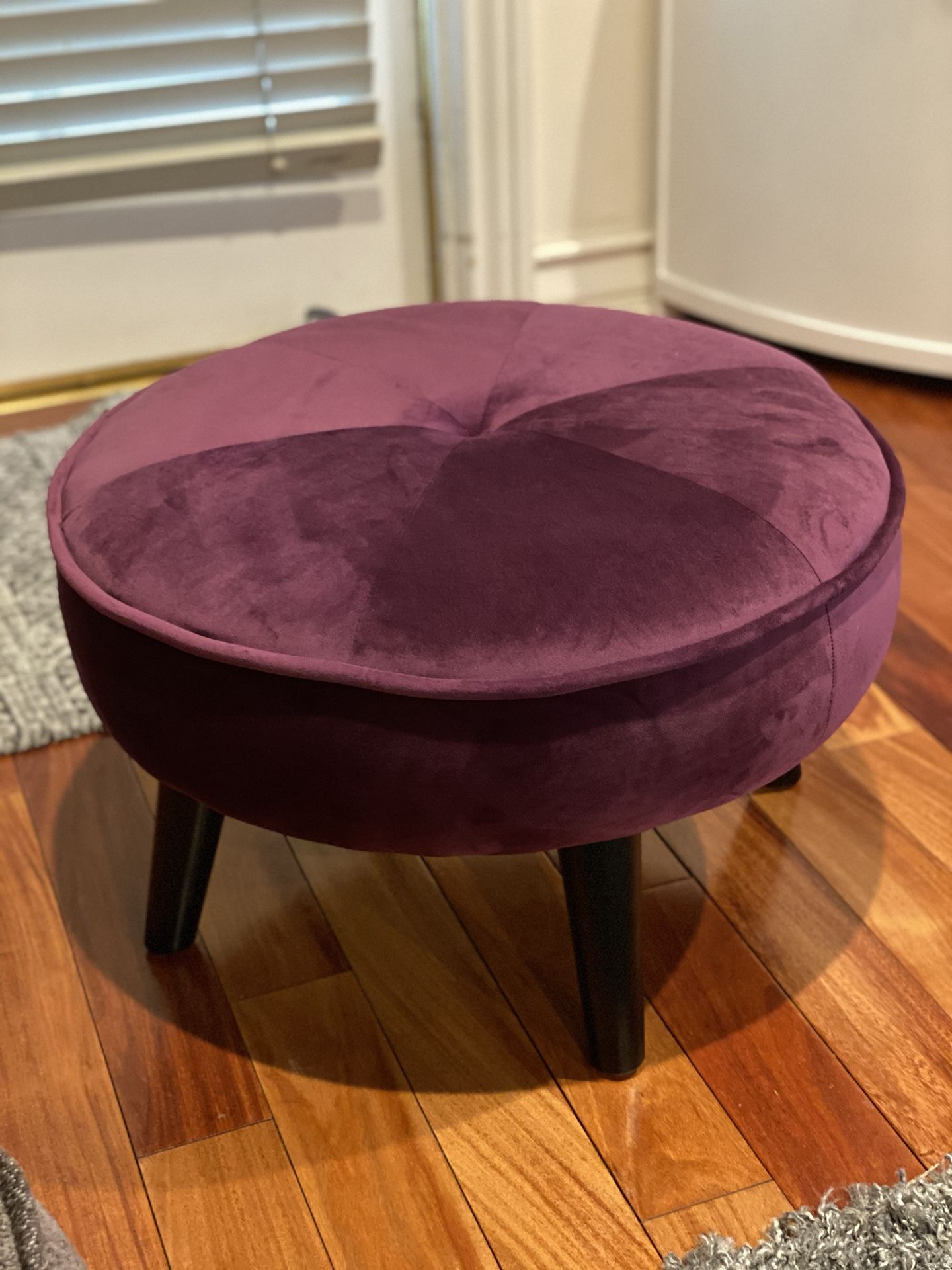 Purple Velvet Ottoman