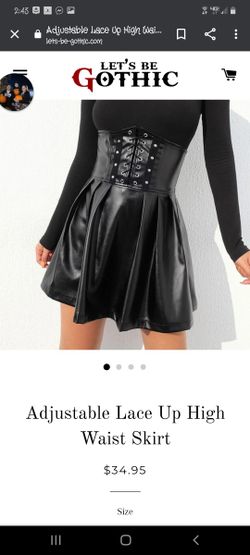 High Waist Lace Up Skirt