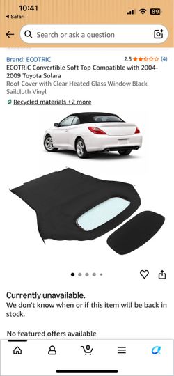 Convertible soft top for 2004-2009 Toyota solara