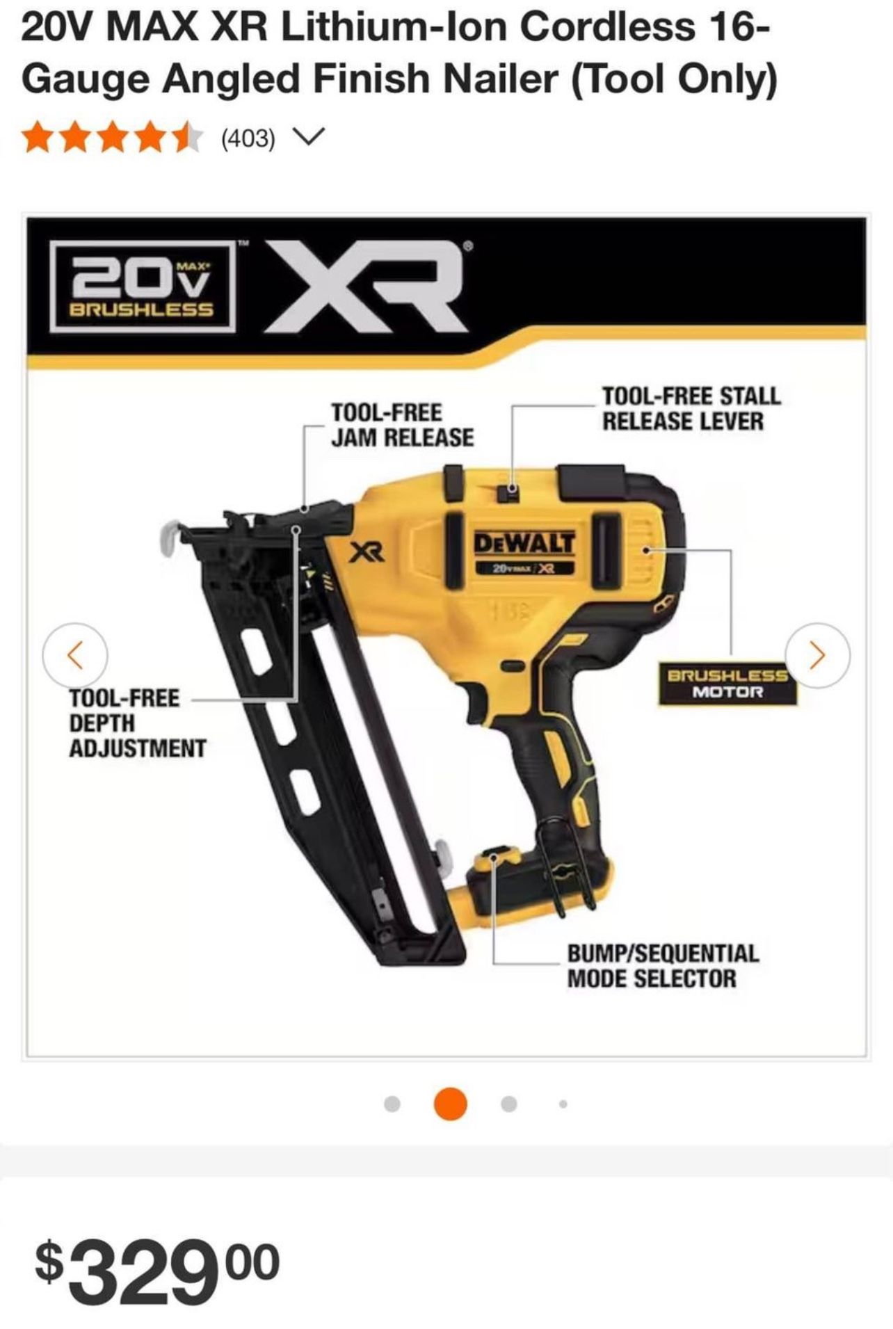 Dewalt Finish Nail Gun 16 Gauge