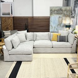 Free Delivery New Sundays Sectional Couch Sofa with Chaise Performance Fabric Stain-Resistant Family-Friendly 50% Off Kirkland Interior Designer Sale
