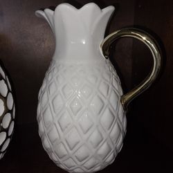 Gold And White Vase $7