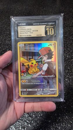 Pikachu CGC Pristine 10 Cosmic Eclipse  241/236 Secret Rare Holo OBO