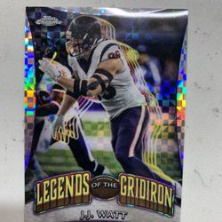 2024 Topps Chrome #LOG-25 J.J. Watt Legends of the Gridiron X-Fractor card