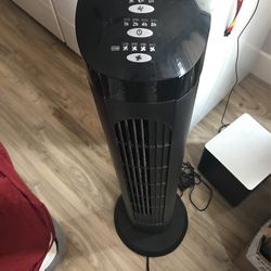 Black Tower Fan With Oscillating Feature