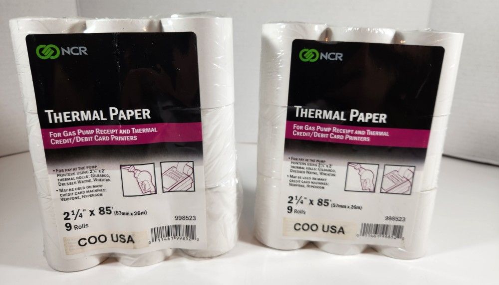 NCR Thermal Paper 18 rolls 2-1/4"x 85' for Gas Pump Receipt Credit/Debit Printers