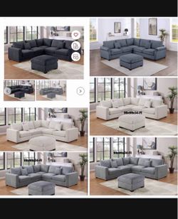Sectional with ottoman set 99”x99”