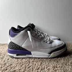 Nike Air Jordan 3 Retro Kids Sneakers Dark Iris Size 5.5Y
