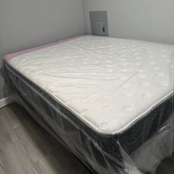 New Full Mattress And Box Spring 2pc Bed Frame Is Not Included 