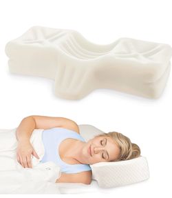 Cervical Orthopedic Foam Sleeping Pillow; Lashing pillow, For Neck, Shoulder, and Back Pain Relief; Helps Spinal Alignment; Back and Side Sleeping, Fi