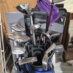 Full Set Of Men's Golf Clubs For Sale With Rolling Bqg