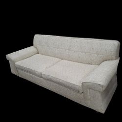 Vintage Mid Century Modern Off White Sleek Design Couch