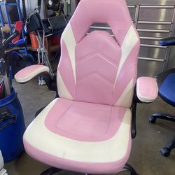 Pink computer gaming office chair