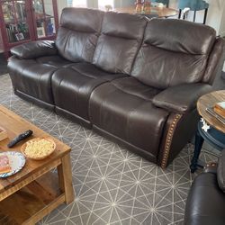 Electric Leather Reclining Couch