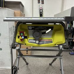 RYOBI 15 Amp 10 in. Compact Portable Corded Jobsite Table Saw with Folding Stand