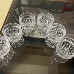 Set of 6 Dominique Crystal Cordial Glasses - 24% Lead Crystal (New in Box)