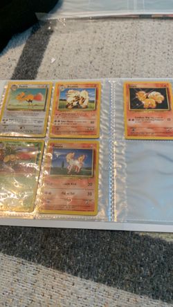 Pokemon cards with plastic sheets