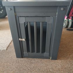 Dog Crate End Table Dark Gray