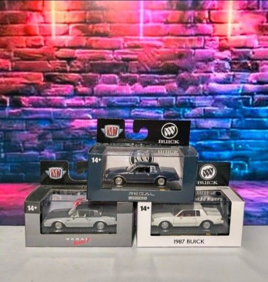 M2 Machines 87 Buick Regal white And 87 Buick Regal Grey and blue $45 for all