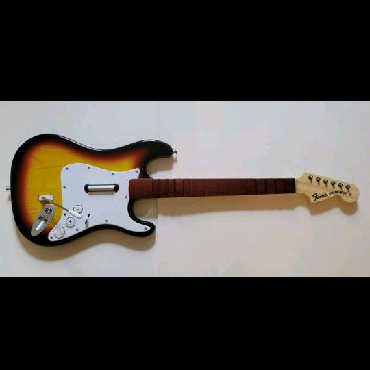Nintendo Wii Fender Stratocaster RockBand Guitar Harmonix Model NWGTS2 No Dongle