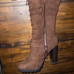 BROWN THIGH HIGH BOOTS 