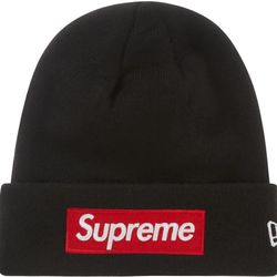 Supreme New Era Box Logo Beanie Black/Red