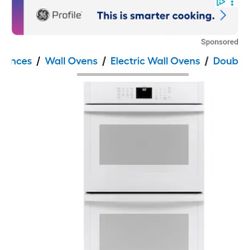 White Ge Double Oven 