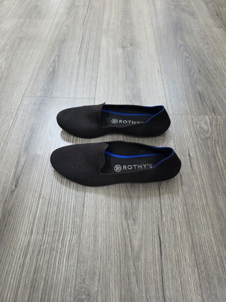 Rothys Slip On Black Flat Shoes Black Womene Size 9