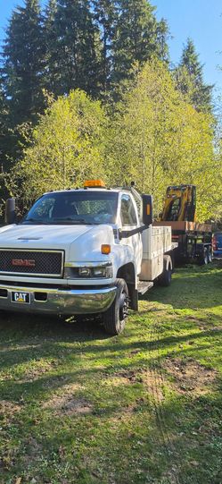 Package deal!! GMC Topkick, SANY Sy35u  excavator, Maxxd Dump trailer