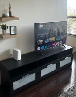 Dark brown Tv table with storage