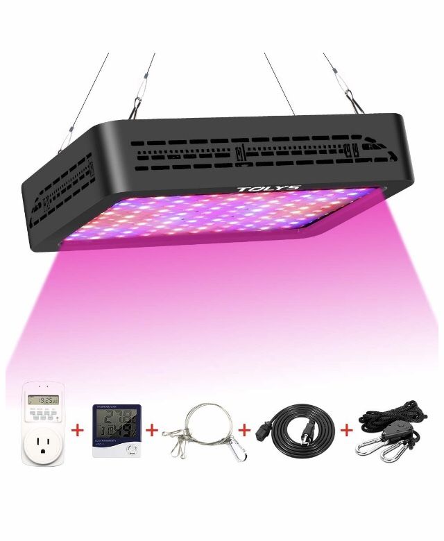 Brand new LED Grow Light, Double Switch 1000W Plant Grow Lights with Timer, Thermometer Humidity Monitor Adjustable Rope Full Spectrum Grow Lamps
