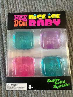 Nee Doh Nice Ice Baby 4 pack Mini Nice Cubes Pink Blue Purple Sealed Needoh