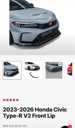 Aero Flow Dynamics 2023-2026 Honda Civic Type-R V2 Front Lip Dry Carbon Fiber 2X2 Weave
