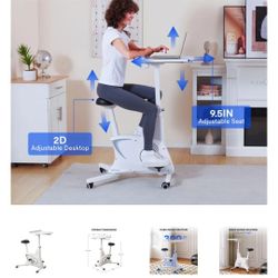 FLEXISPOT 3-IN-1 Exercise Bike, Under Desk Bike with Pedal Exerciser Desktop, Movable Stationary 🚴‍