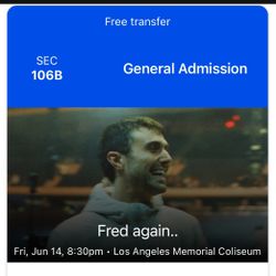 Selling 1 Fred Again ticket 