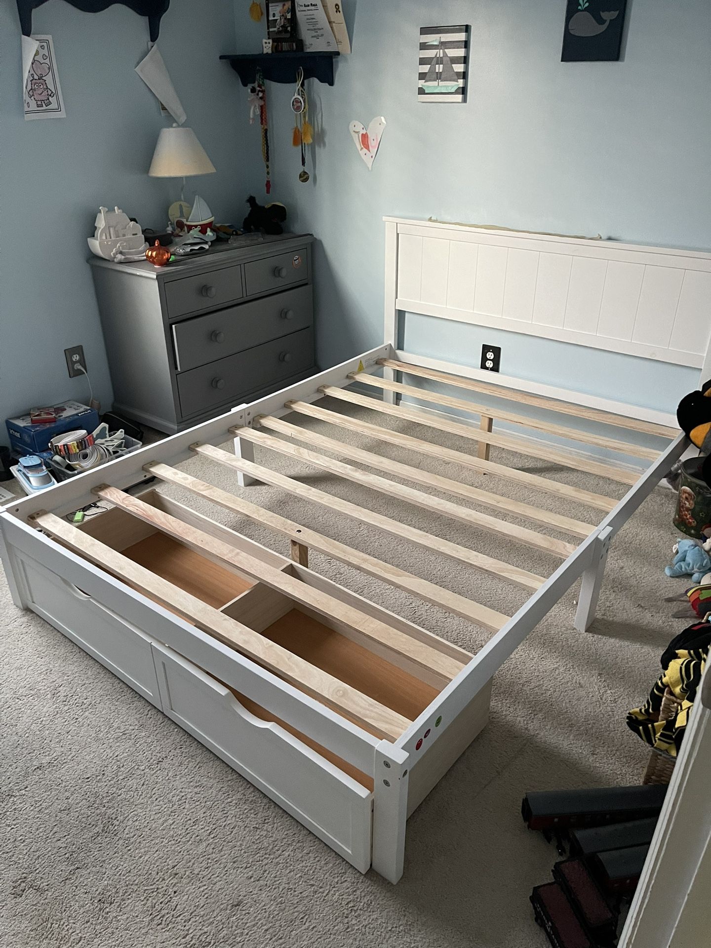 Full Size Bed Frame With Storage Drawer