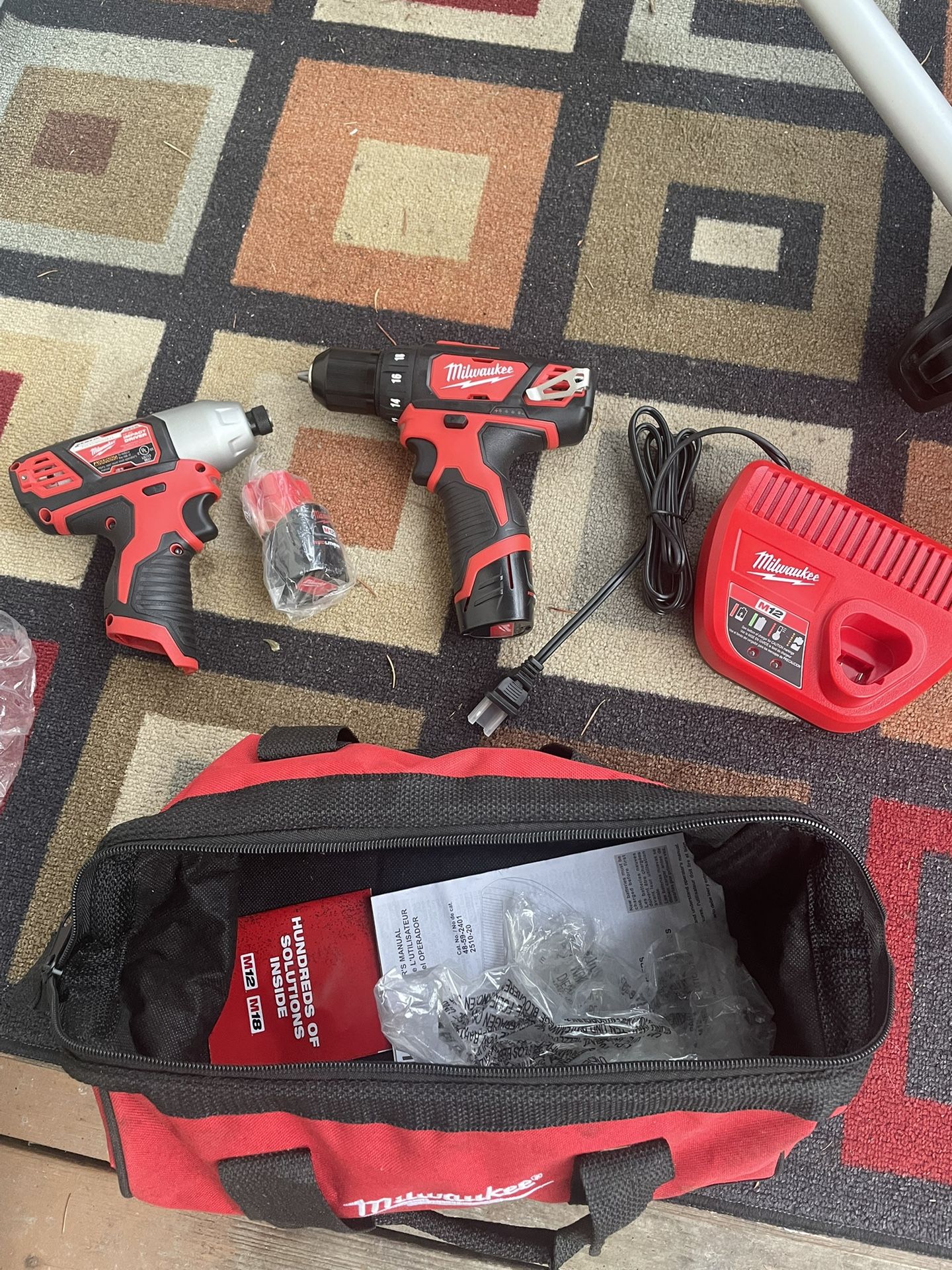 M12 12V Lithium-Ion Cordless Drill Driver/Impact Driver Combo Kit with Two 1.5Ah Batteries, Charger and Bag (2-Tool)