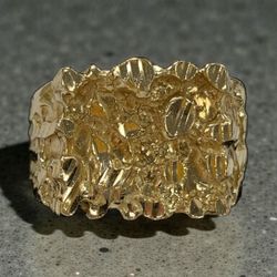 Gold nugget ring #32814