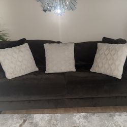 Velvet soft brown couch set